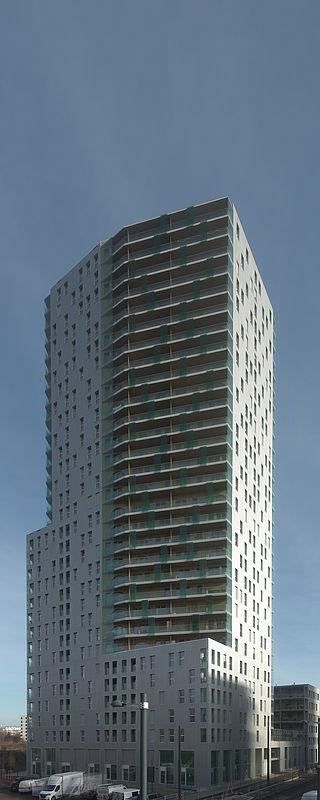 Livebild Baukamera 2 - Webcam 'Gesamtansicht West' - Baustelle Neubau Wohnhochhaus Schneewittchen, Taborstraße, 1020 Wien (ca. 5 Minuteninterval)